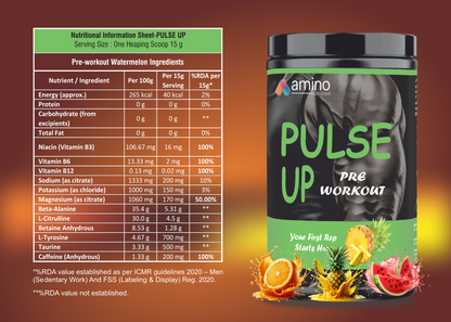 Pulse Up Pre-Workout (Orange Flavour)