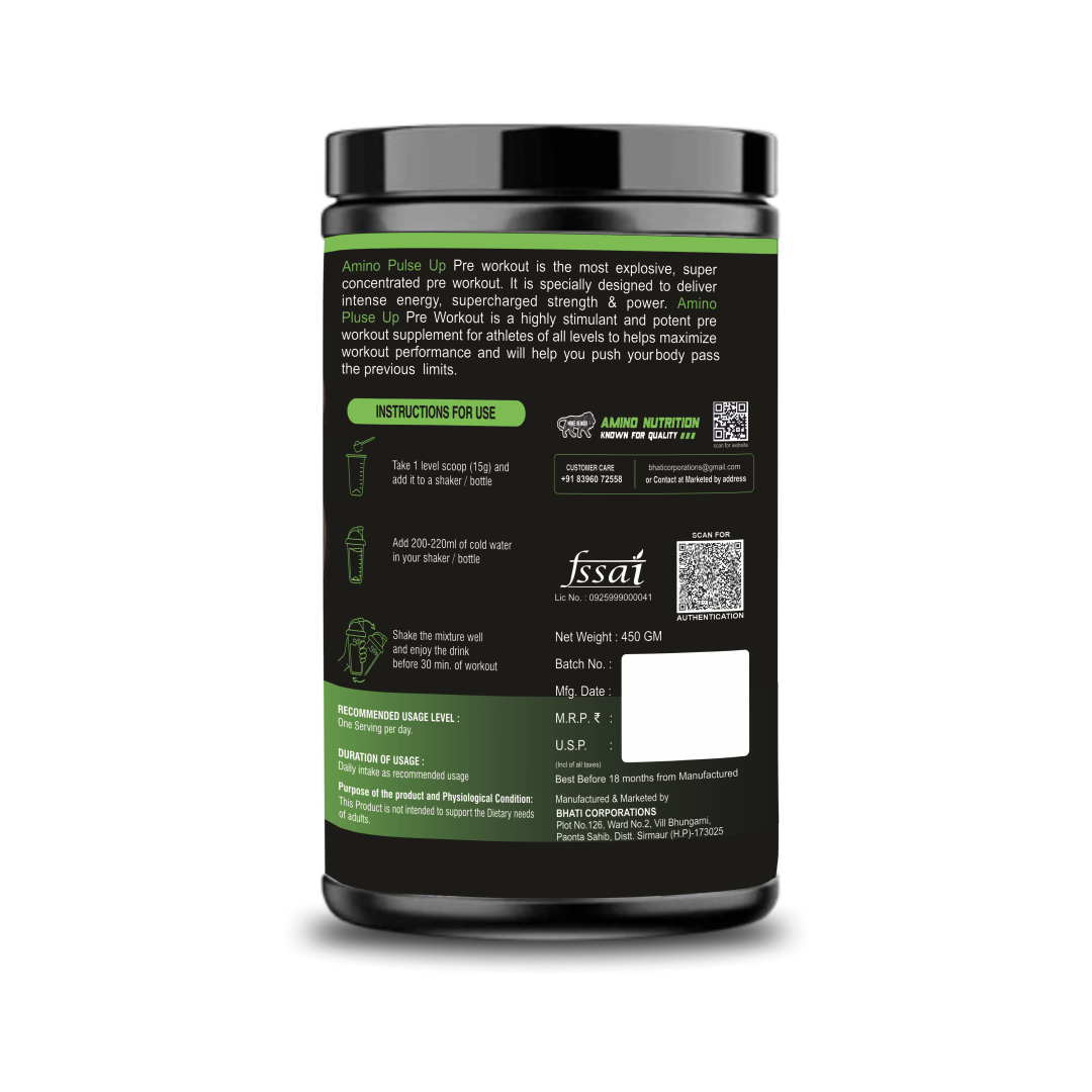 Pulse Up Pre-Workout (Orange Flavour)